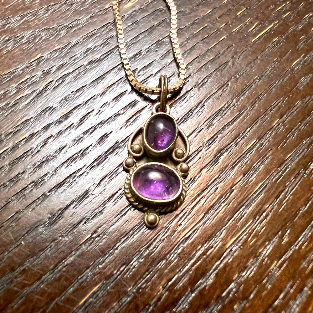 Vintage amethyst sterling necklace
